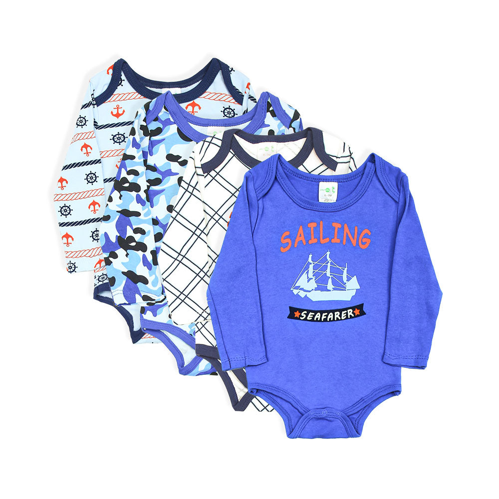 BOY BODY SUIT PK-4 FULL SLEEVE MULTI COLOR