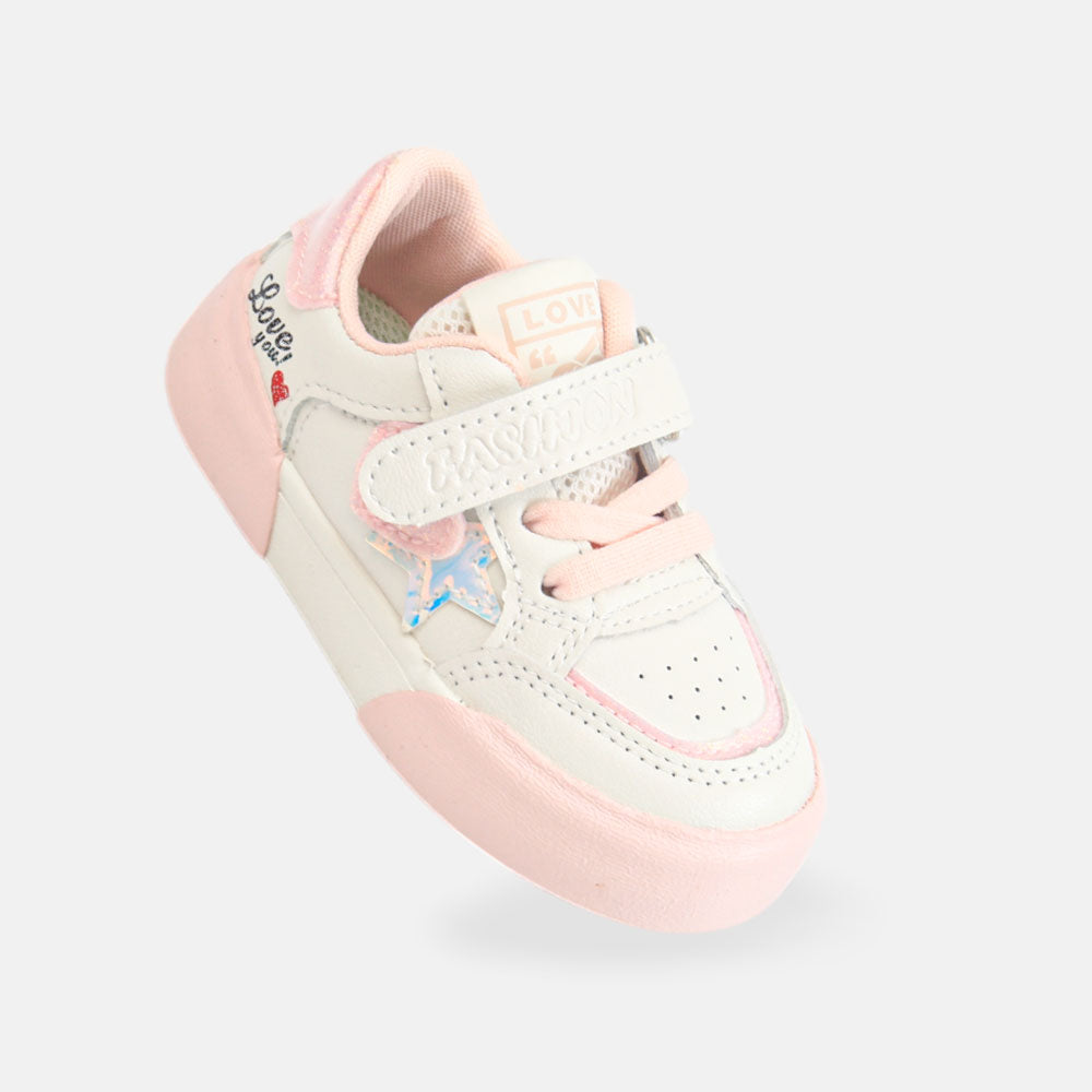 GIRL CANVAS WHITE AND PINK