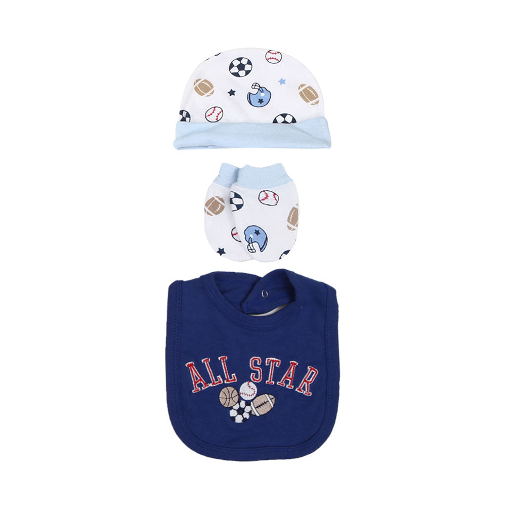 BABY BOY GIFT SET WHITE SPORTS CHAMP