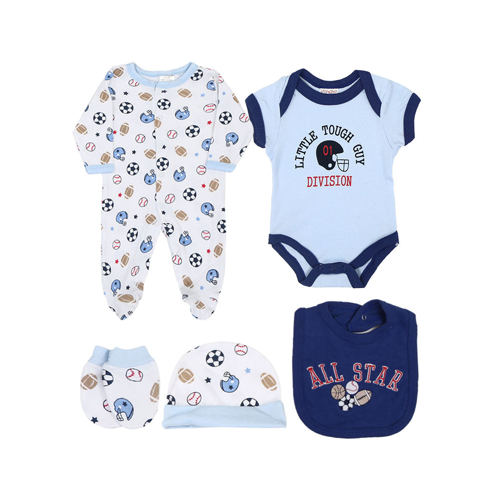 BABY BOY GIFT SET WHITE SPORTS CHAMP
