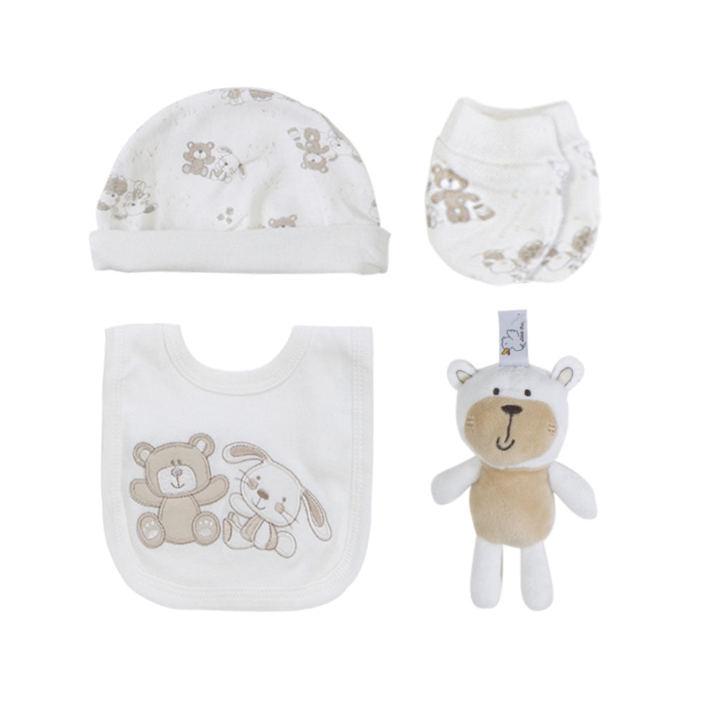 BABY BOY GIFT SET WHITE TEDDY BESTIE