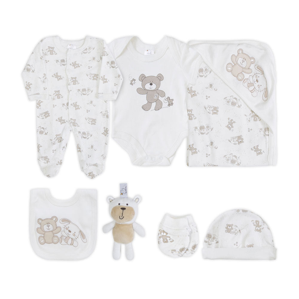 BABY BOY GIFT SET WHITE TEDDY BESTIE