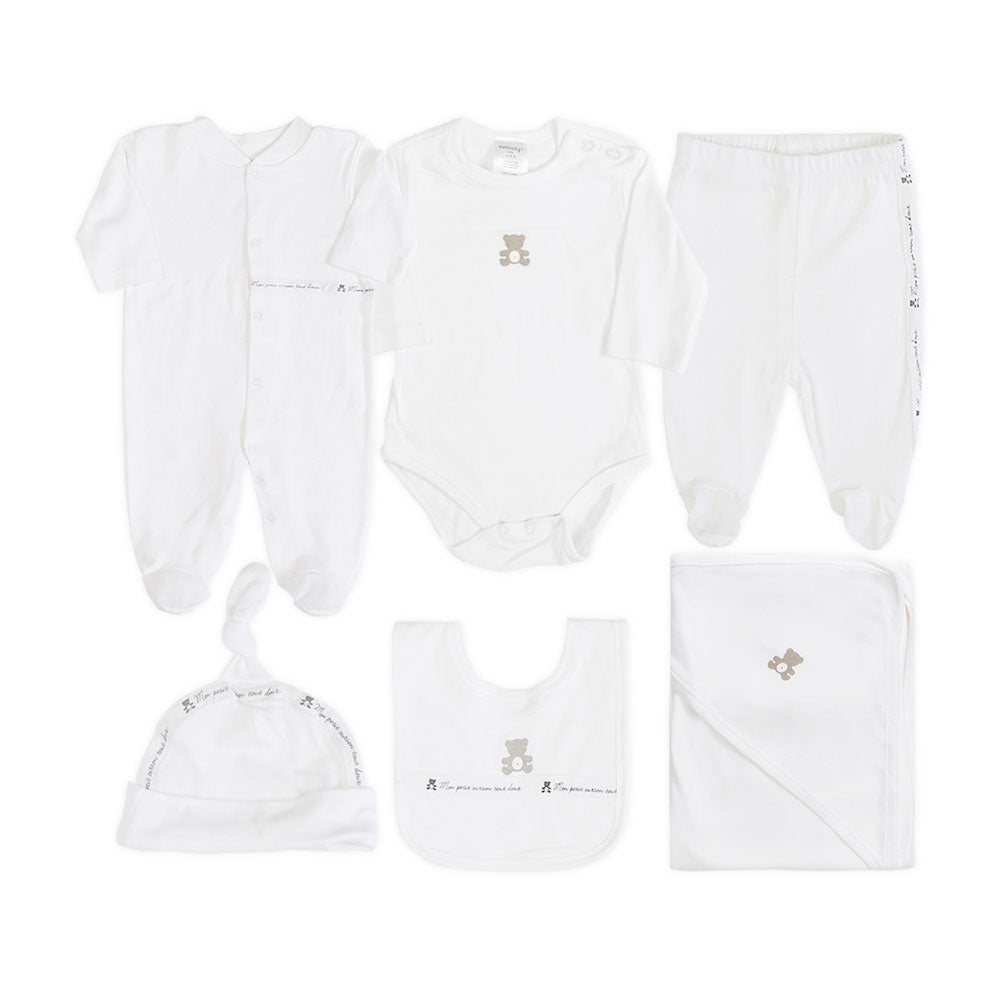 BABY BOY GIFT SET WHITE TEDDY