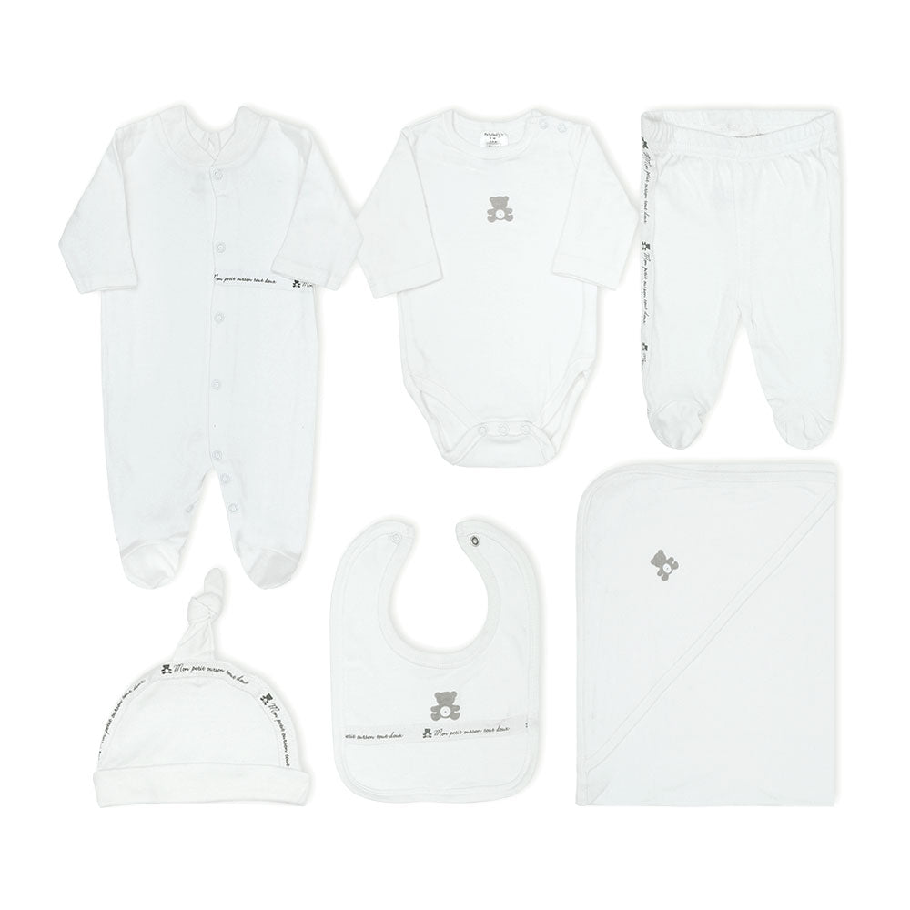 BABY BOY GIFT SET WHITE TEDDY