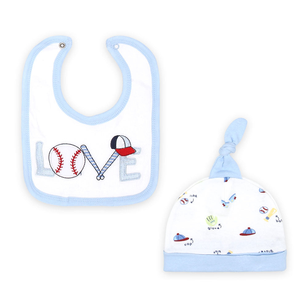 BABY BOY GIFT SET BLUE BASEBALL