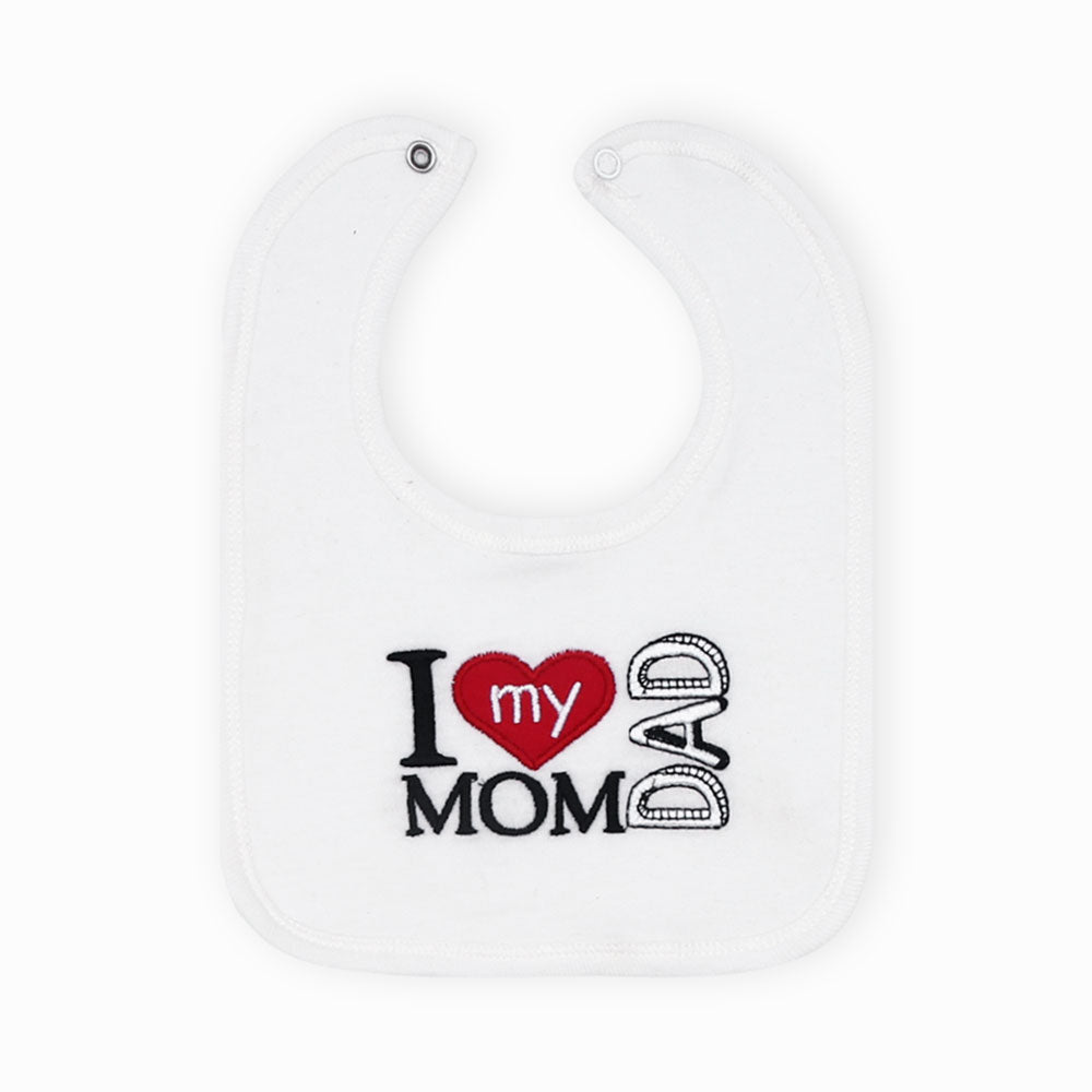 BABY BOY GIFT SET WHITE I LOVE MOM DAD