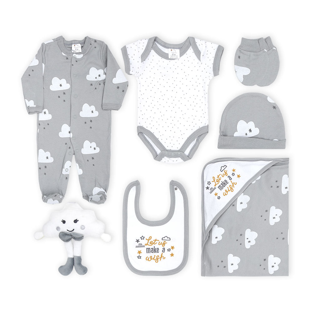 BABY BOY GIFT SET GREY WISHING STAR