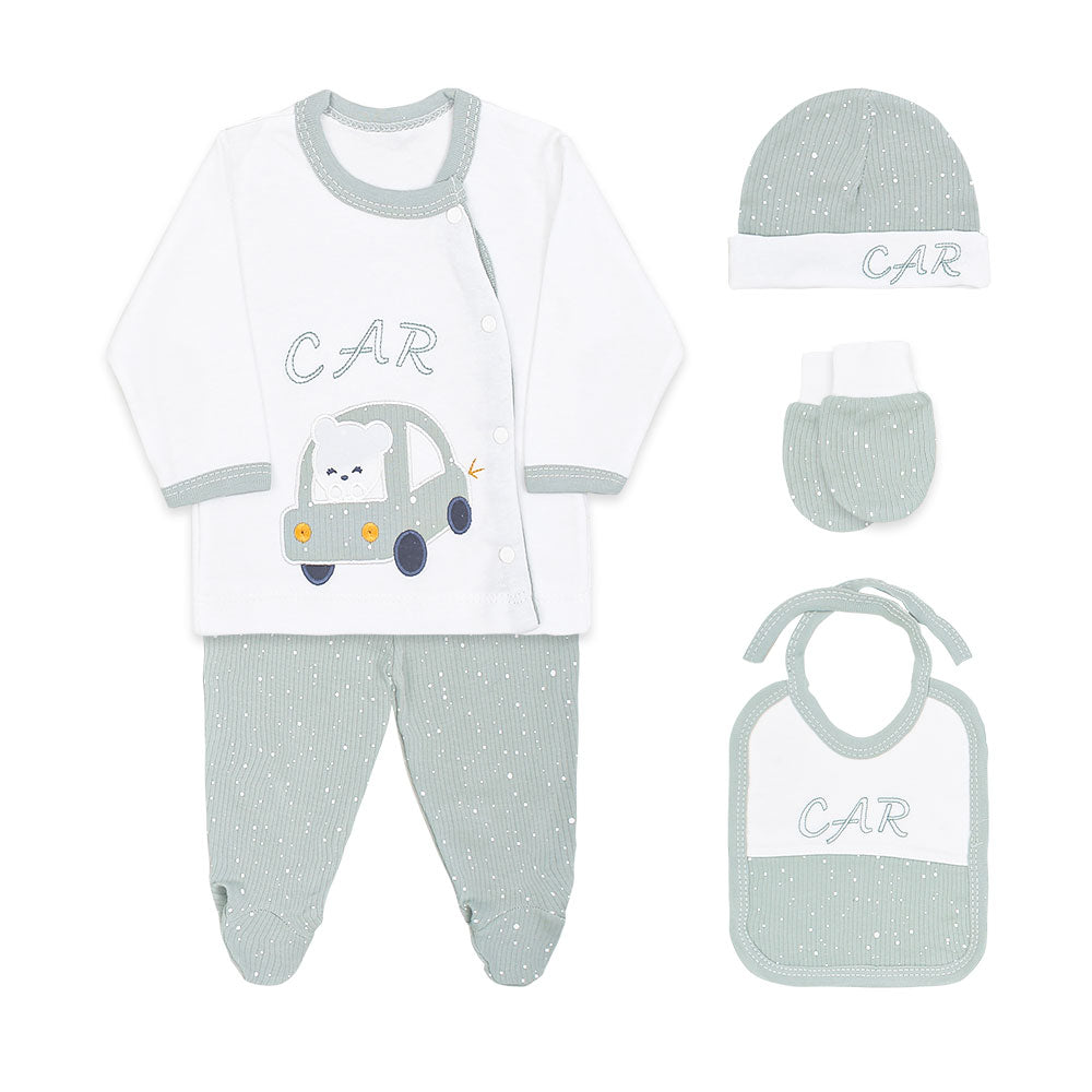 BABY BOY GIFT SET GREEN CAR
