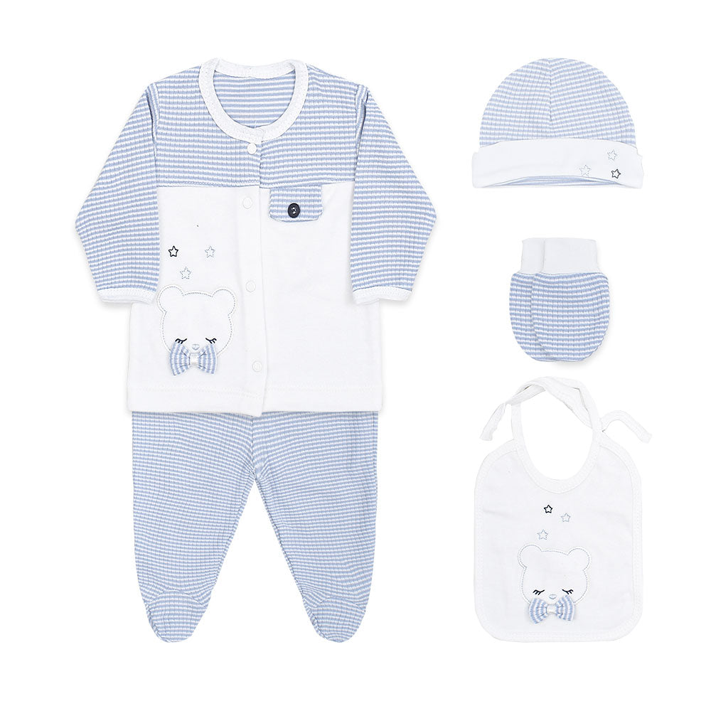 BABY BOY GIFT SET BLUE BOW & BEAR