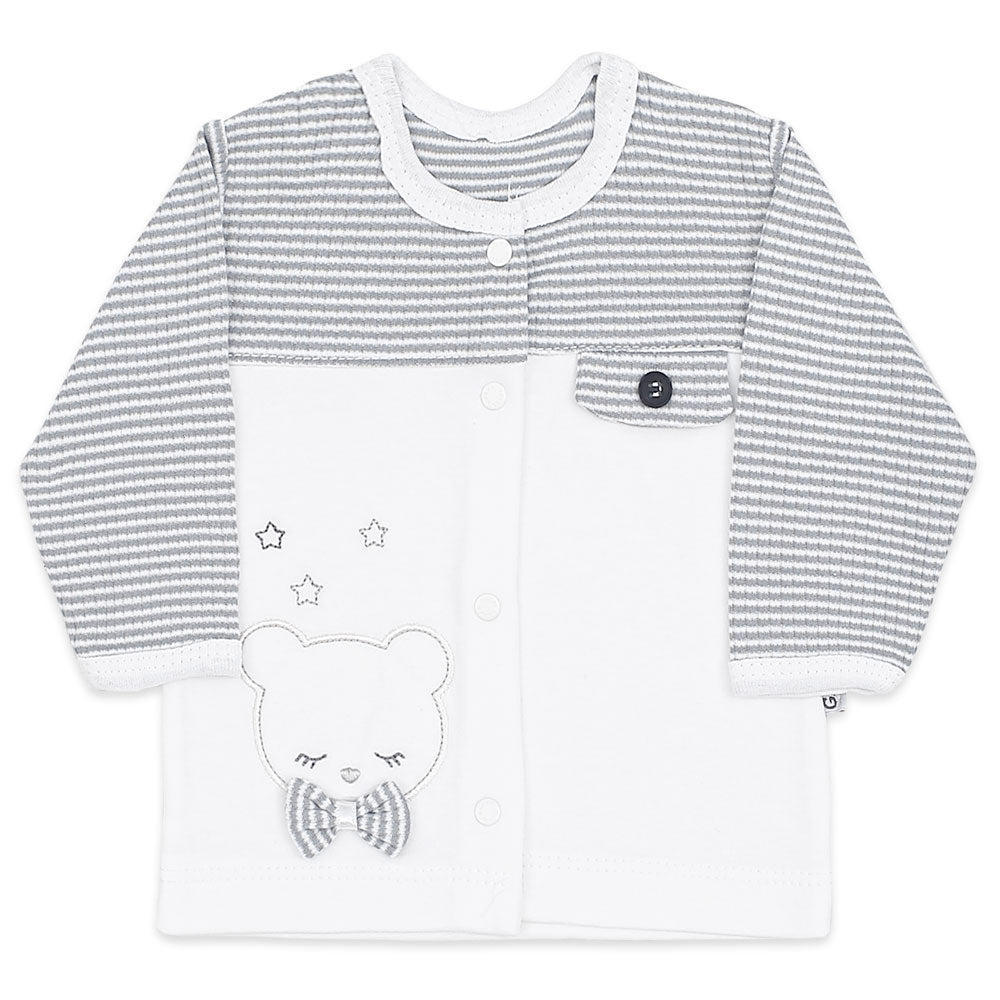 BABY BOY GIFT SET GREY BOW & BEAR