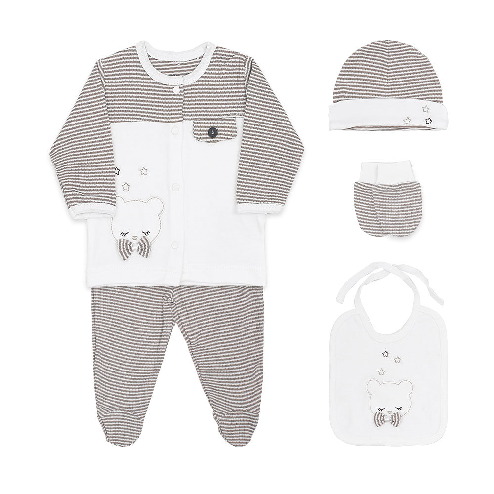 BABY BOY GIFT SET BROWN BOW & BEAR