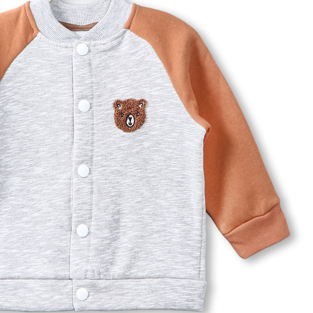 BOY JACKET GREY FLEECE BEAR