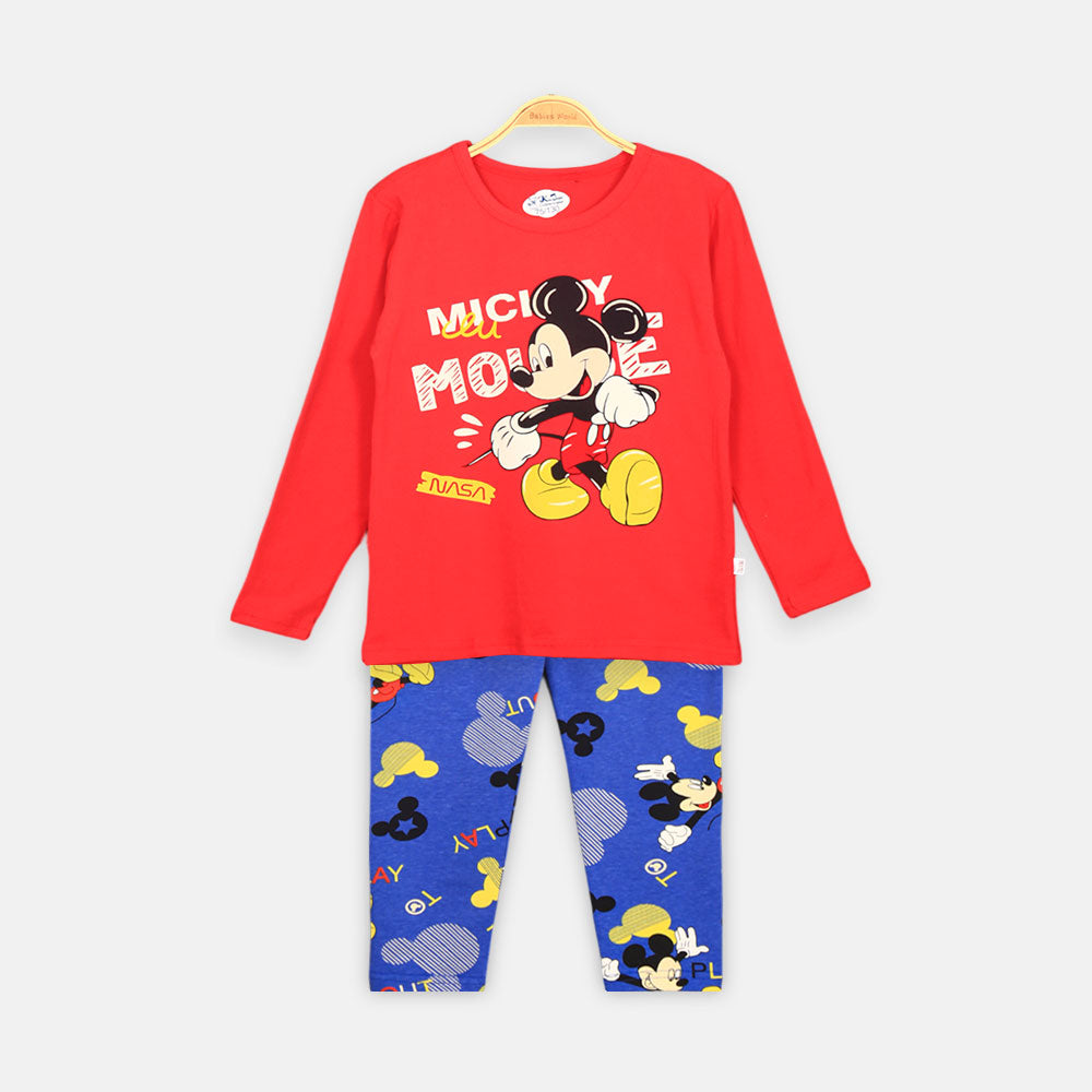 BOY NIGHT SUIT RED MICKEY MOUSE
