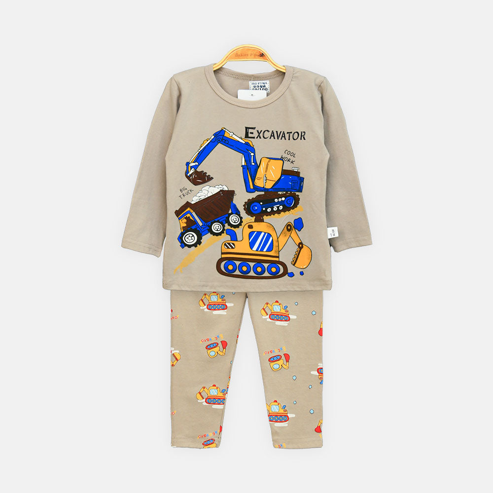 BOY NIGHT SUIT BIG TRUCK BUILDER