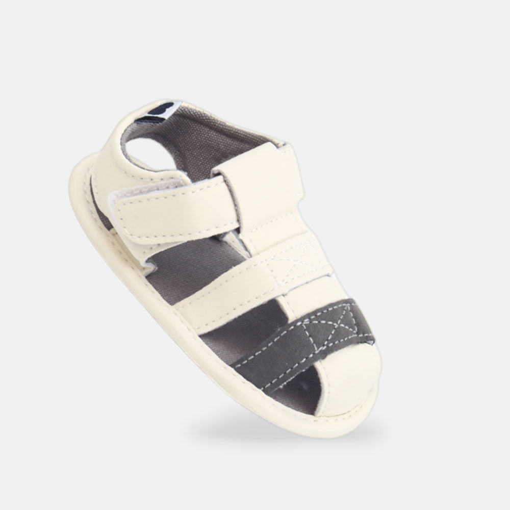 BOY PRE WALKER SANDAL WHITE & GRAY