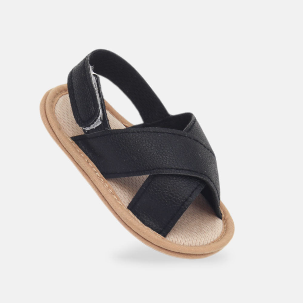 BOY PRE WALKER SANDAL BLACK TEXTURED
