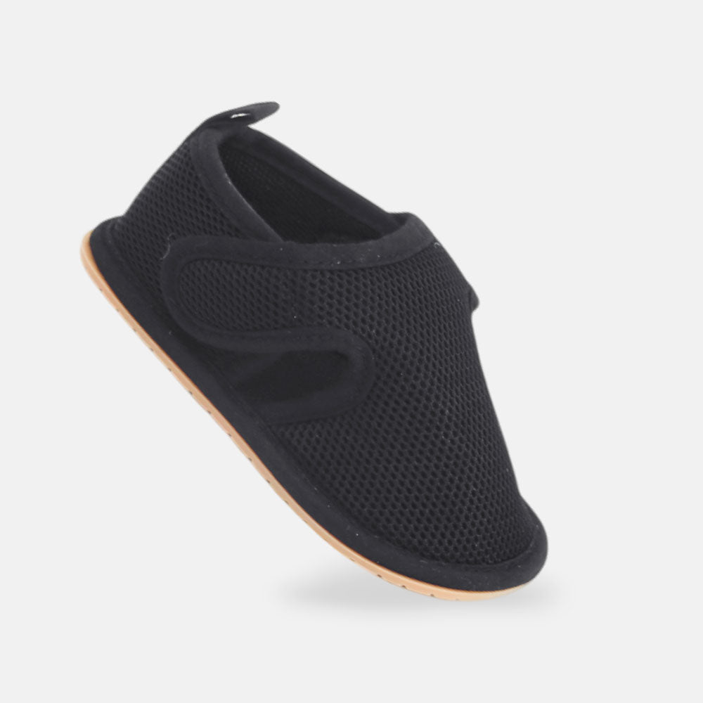 BOY PRE WALKER SHOES BLACK BREATHABLE MESH