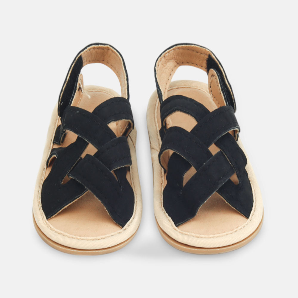 BOY PRE WALKER SANDAL BLACK STRAPPY
