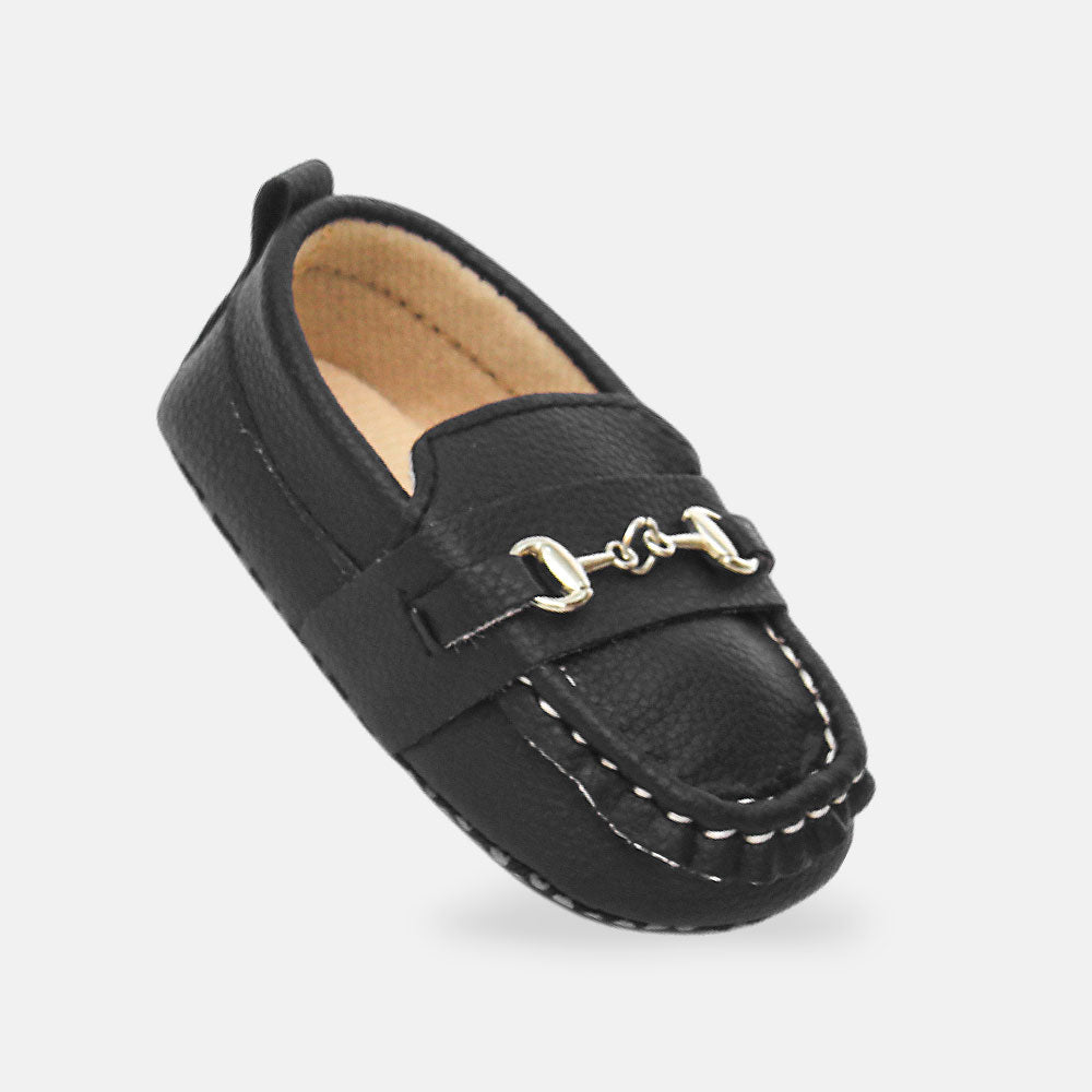 BOY PRE WALKER SHOES BLACK TEXTURED