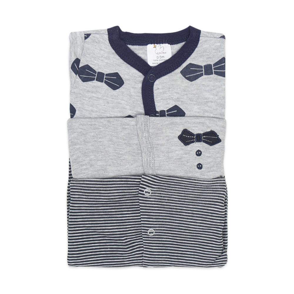 SLEEP SUITS / ROMPERS BOYS PK-3 GREY LIL GENTLEMAN