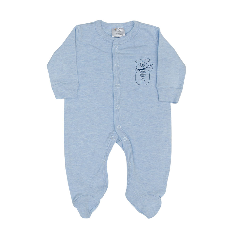 SLEEP SUITS / ROMPERS BOYS PK-3 BLUE NERDY BEAR