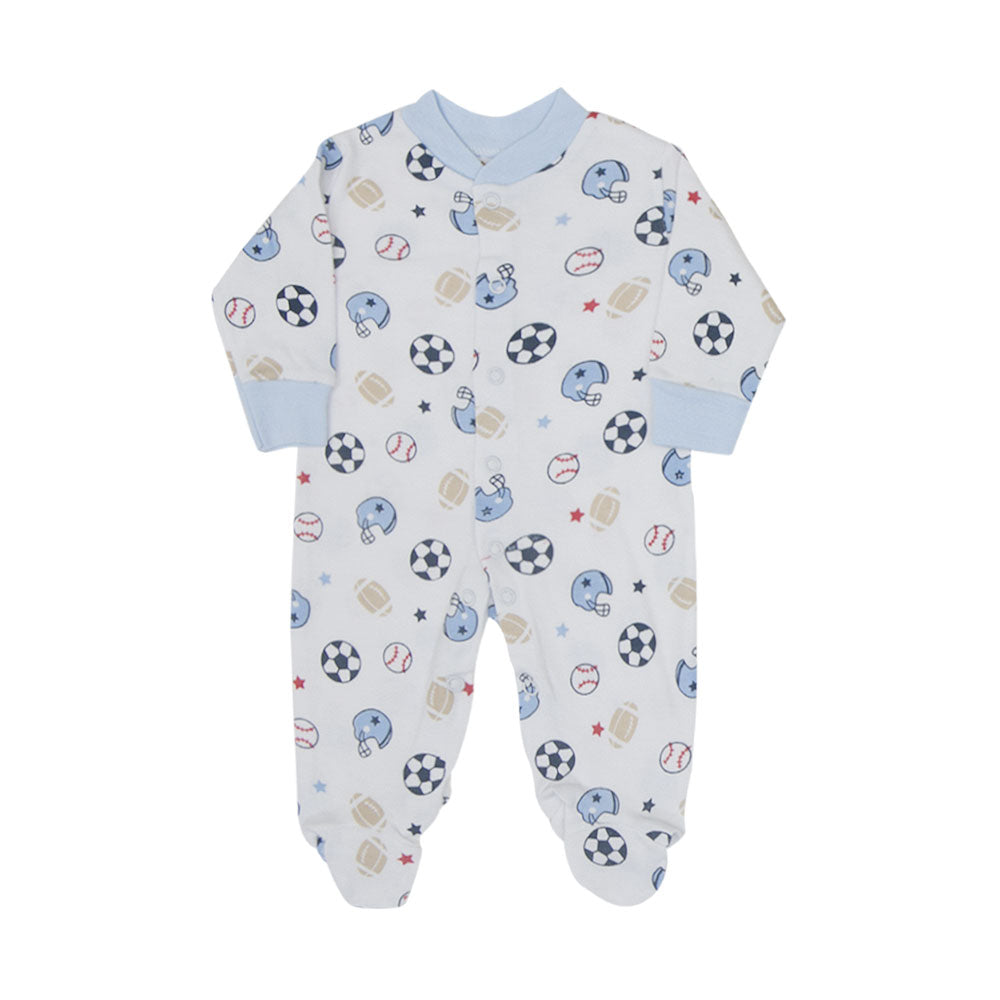 SLEEP SUITS / ROMPERS BOYS PK-3 BLUE TOUGH LIL SPORTSMAN