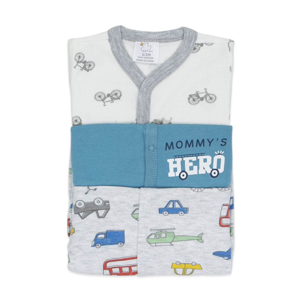SLEEP SUITS / ROMPERS BOYS PK-3 MULTI COLOR