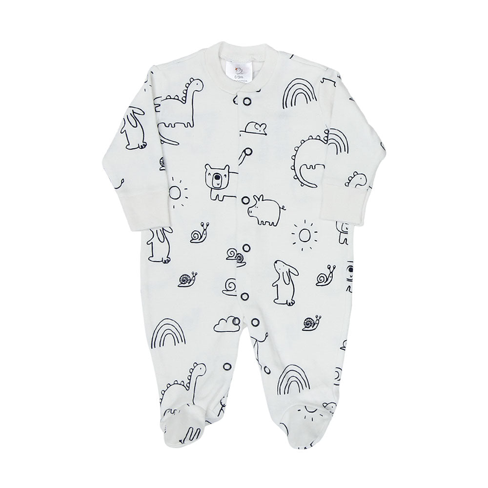 SLEEP SUITS / ROMPERS BOYS PK-3 MULTI-COLOR ANIMAL KINGDOM