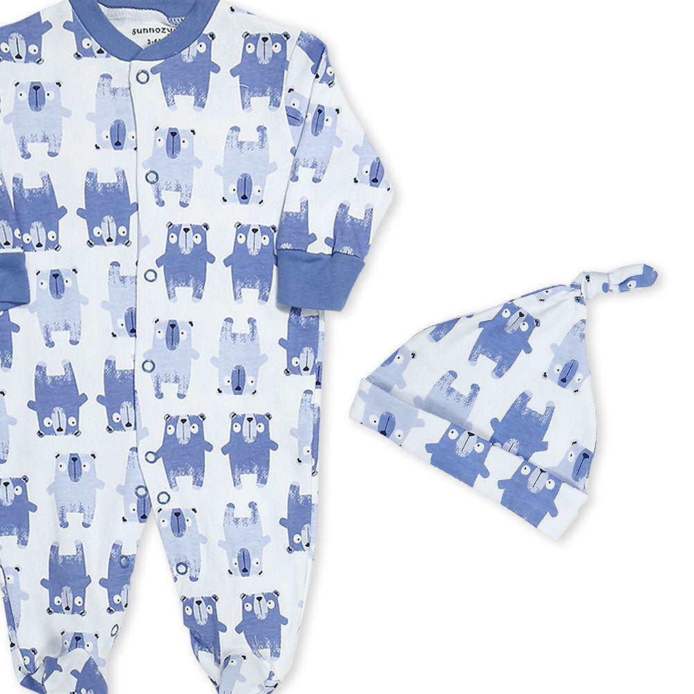 ROMPER BOYS PK-2 & HAT WHITE DADDY & ME