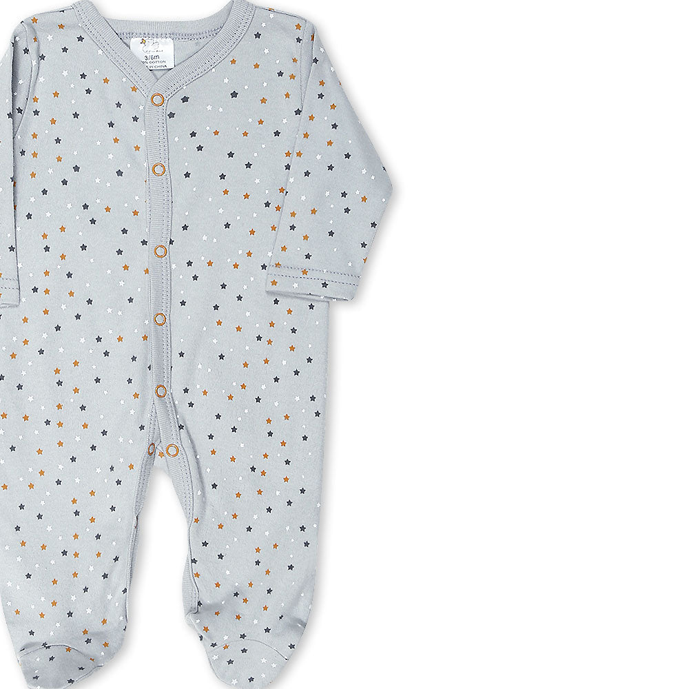 ROMPER BOYS PK-3 GREY STARS & ELEPHANT