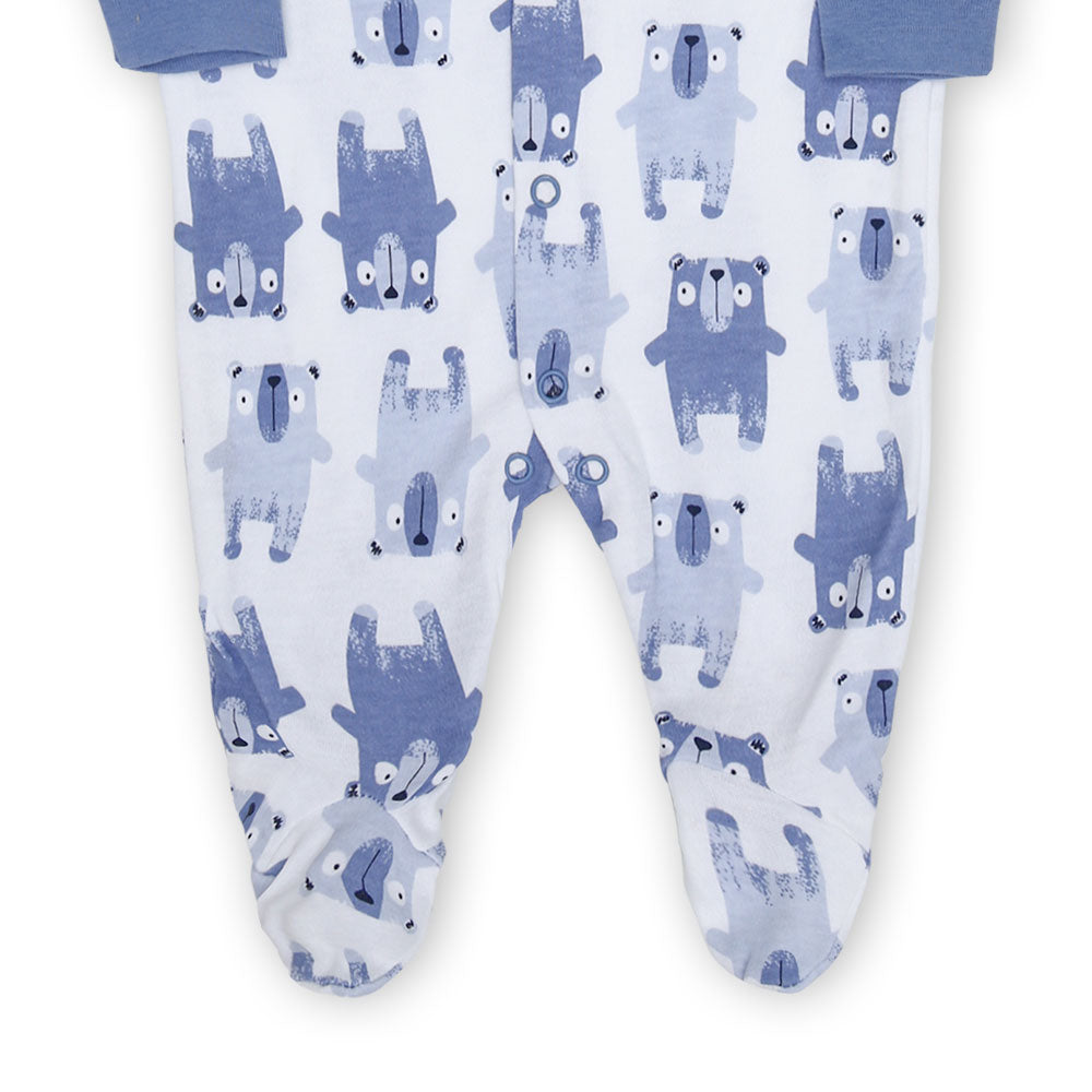 ROMPER BOYS PK-2 & HAT WHITE TEDDY