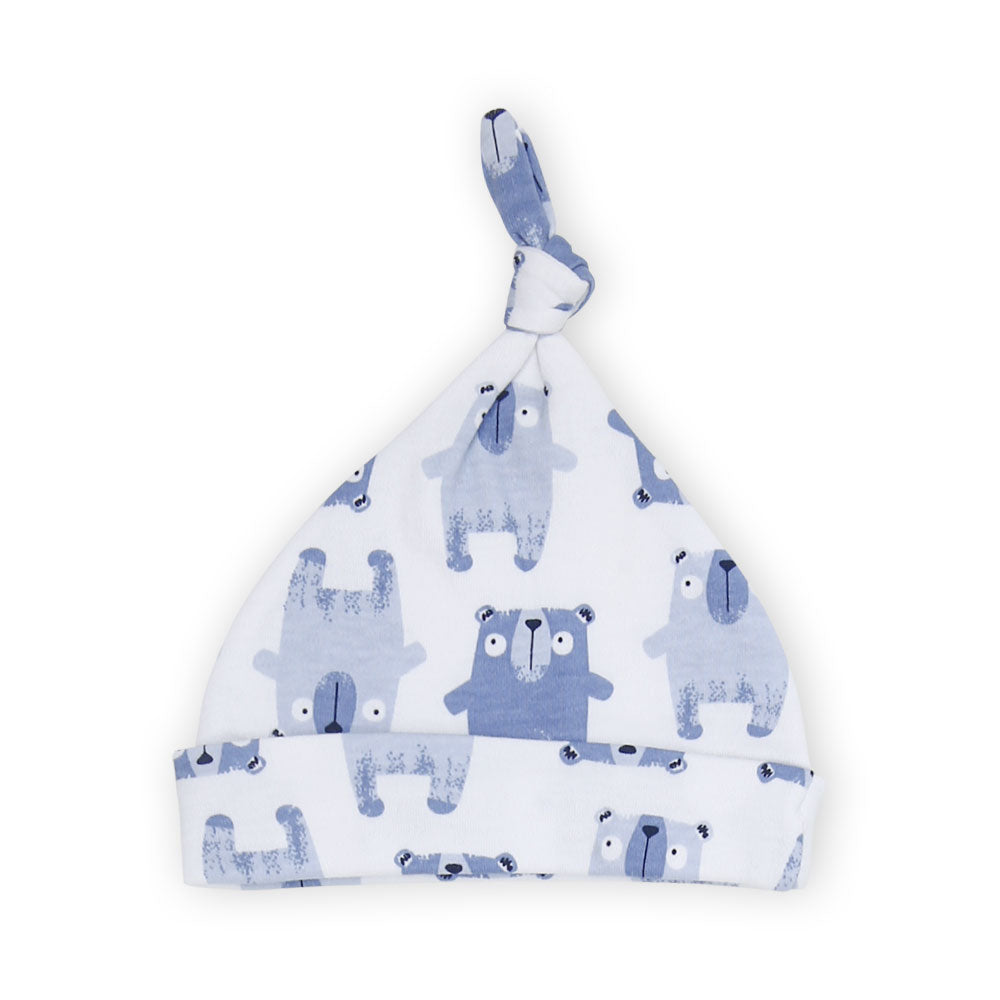 ROMPER BOYS PK-2 & HAT WHITE TEDDY