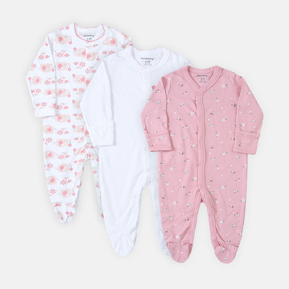 ROMPER GIRLS PK-3 PINK PEACH FLORAL