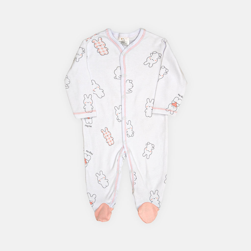 ROMPER GIRLS PK-3 RABBIT TEDDY PRINT