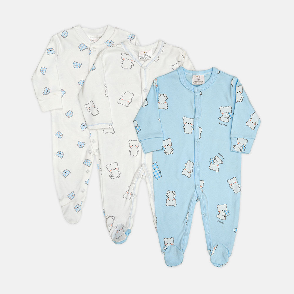 ROMPER BOYS PK-3 TEDDY BEAR PRINT