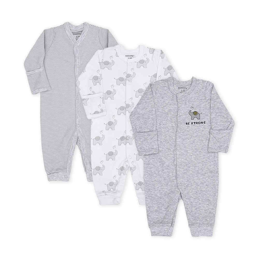ROMPER BOY PK-3 GREY ELEPHANT