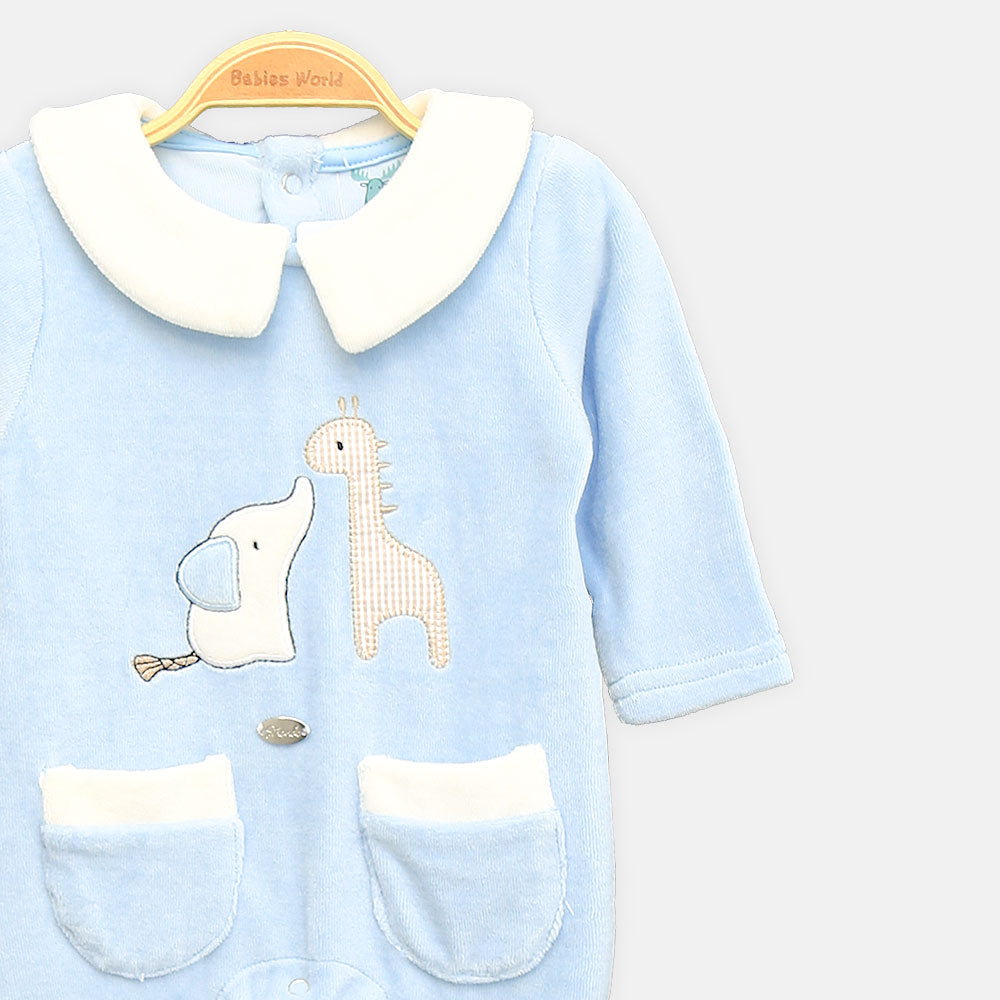 BOY ROMPER WHISPERS OF THE WILD ONESIE BLUE