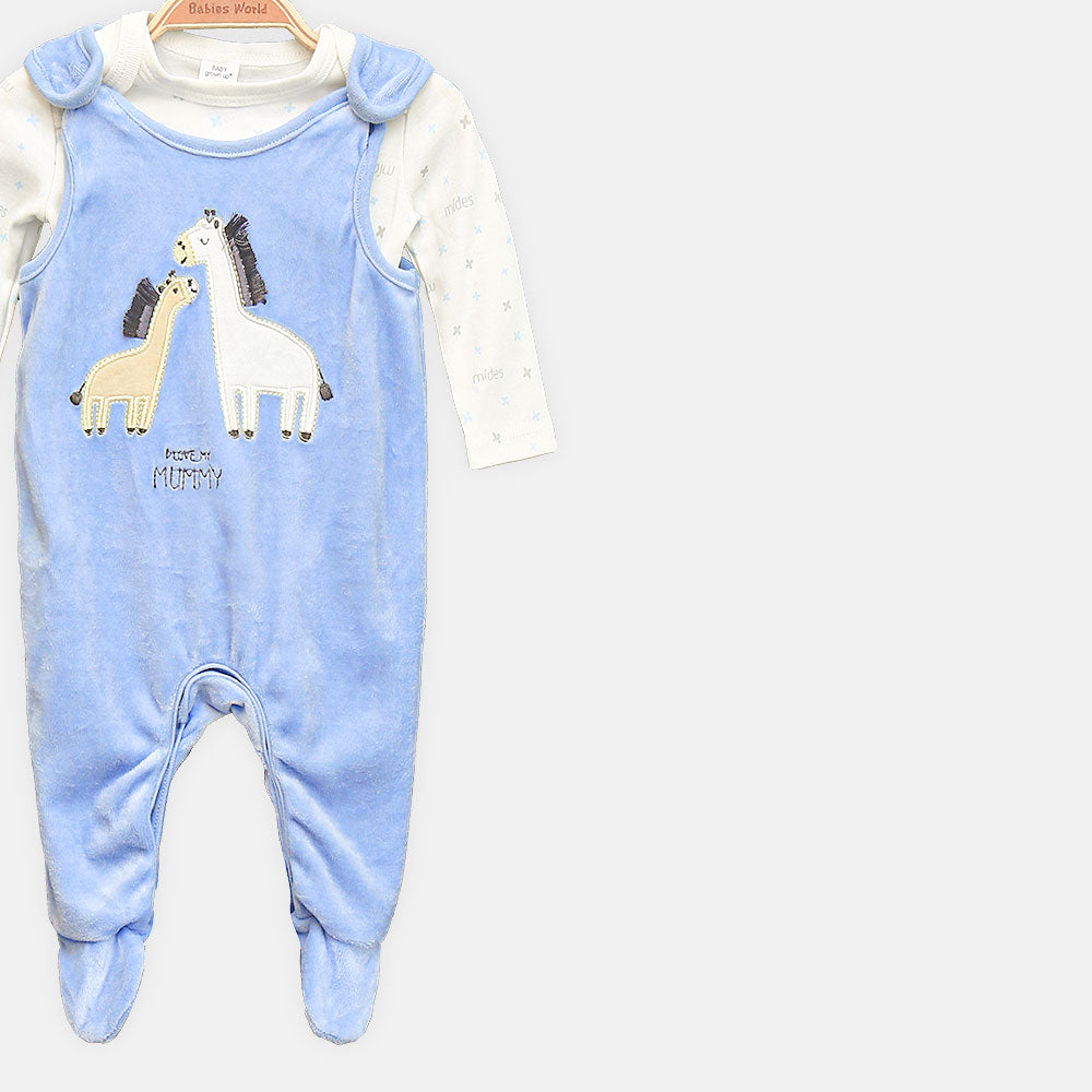BOY ROMPER MUMMY'S LITTLE GIRAFFES SLEEPER
