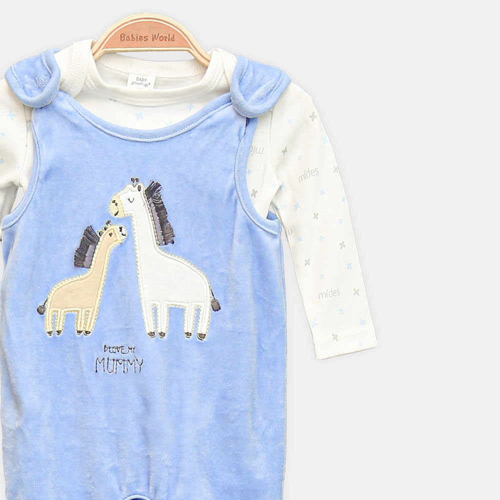 BOY ROMPER MUMMY'S LITTLE GIRAFFES SLEEPER