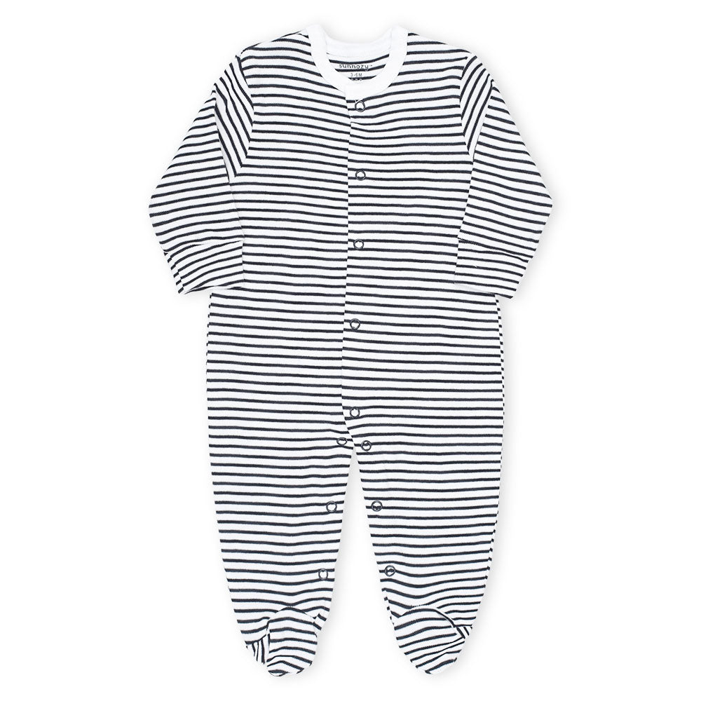 ROMPER BOYS PK-2 & HAT RED & BLACK STRIPED WELCOME BABY