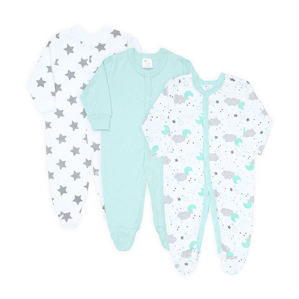 ROMPER BOYS PK-3 SEA GREEN STAR