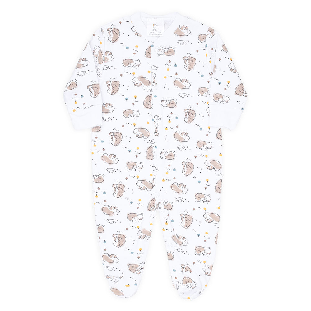 ROMPER BOYS PK-3 BROWN STRIPED BEAR