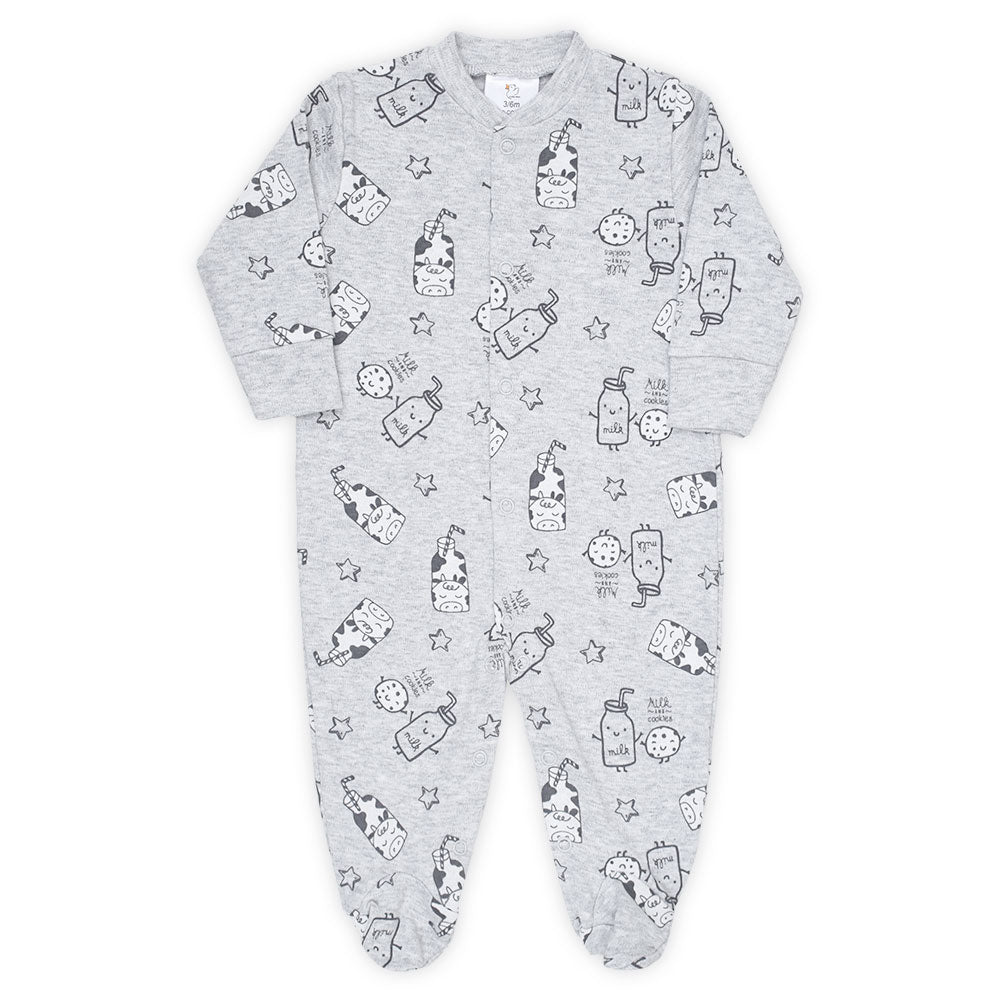 ROMPER BOYS PK-3 GREY MILK & COOKIES