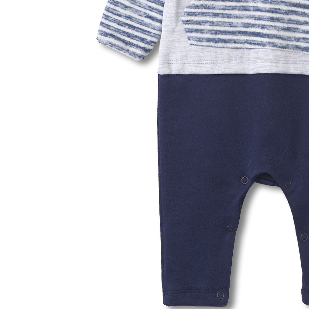 BOY ROMPER MELANGE STRIPES