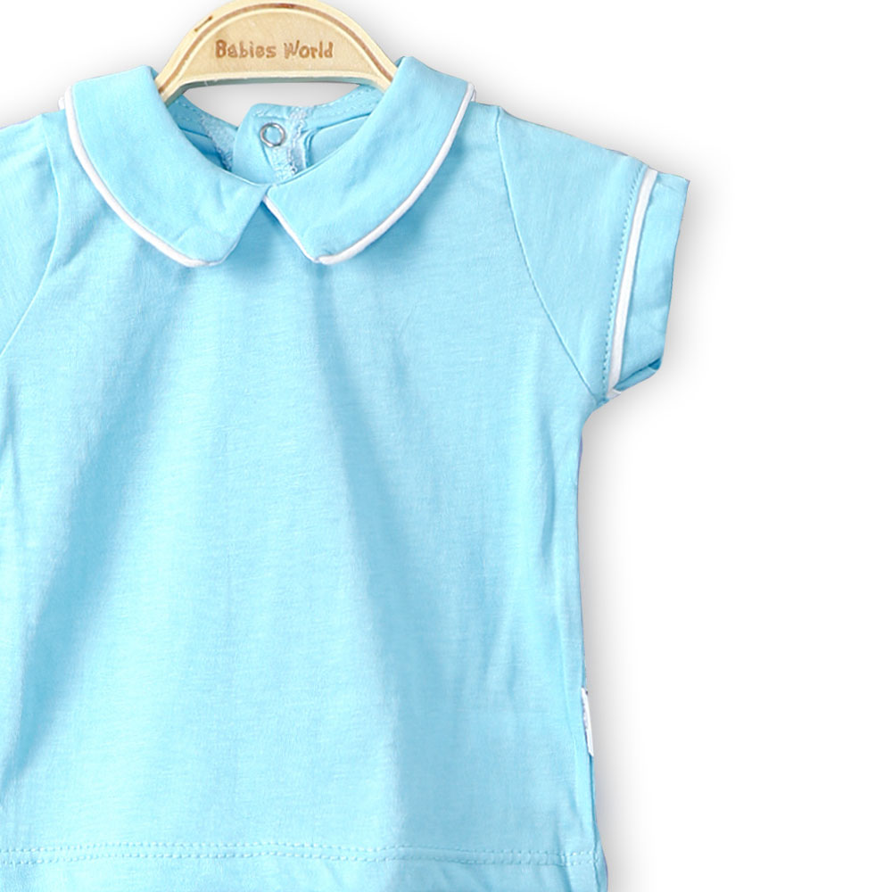 BOY ROMPER ELECTRIC BLUE DOLPHIN