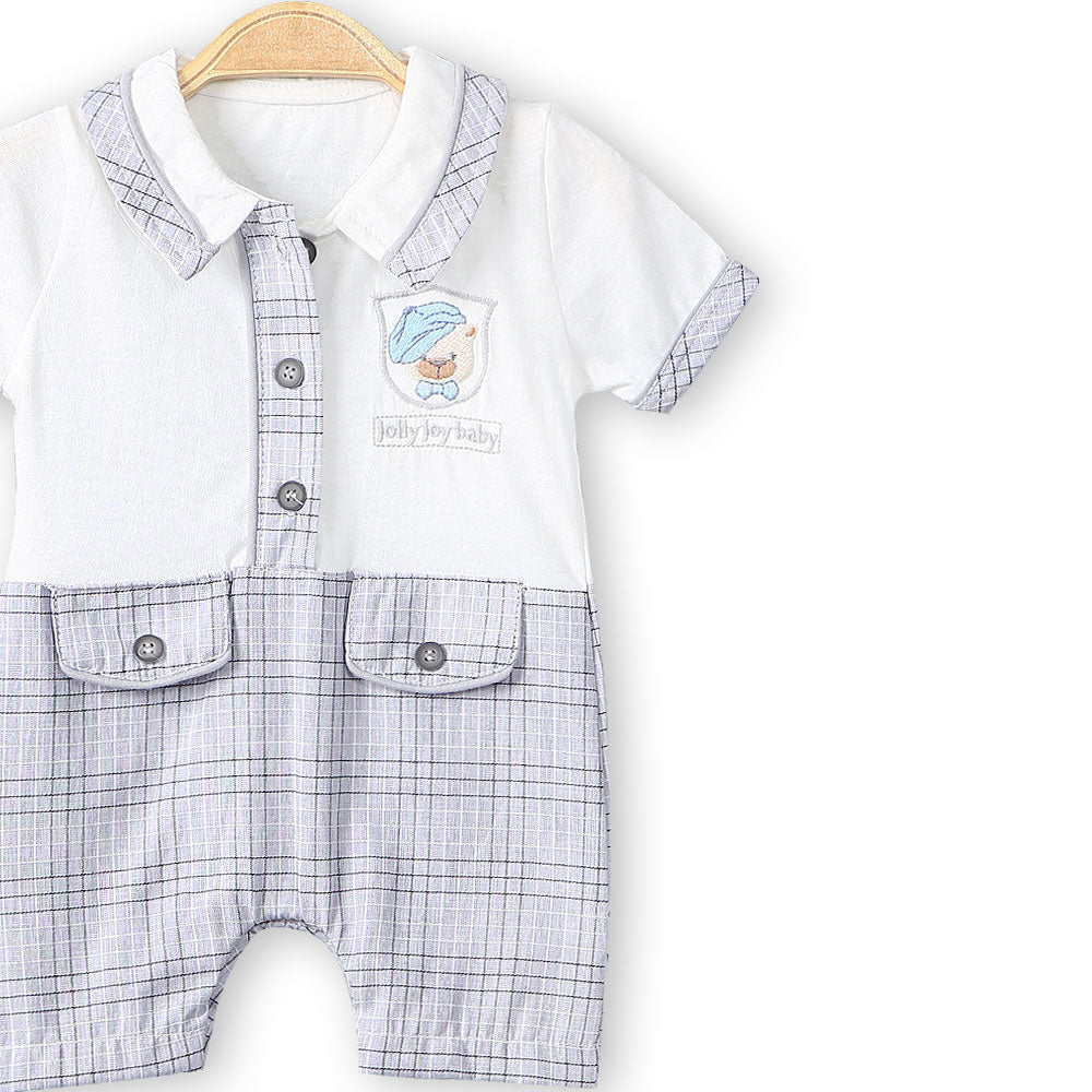 BOY ROMPER GREY MR.KITTY