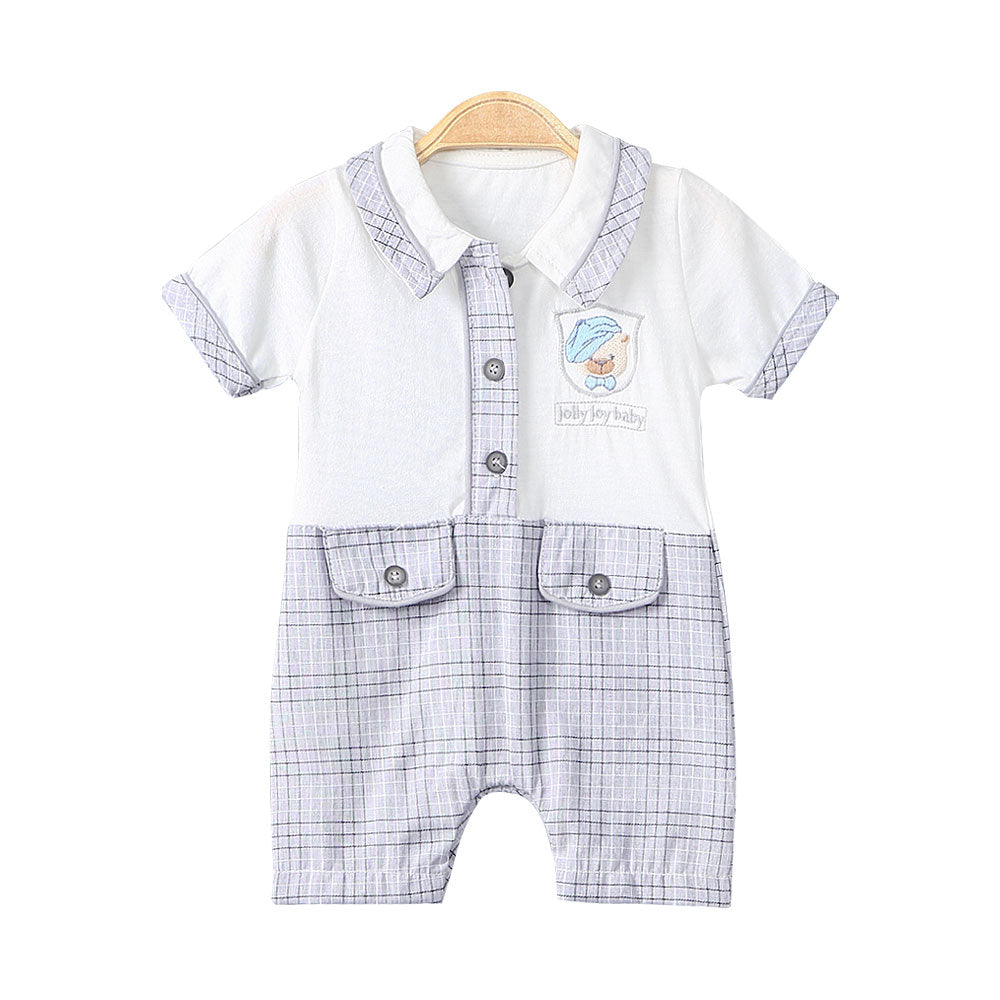 BOY ROMPER GREY MR.KITTY