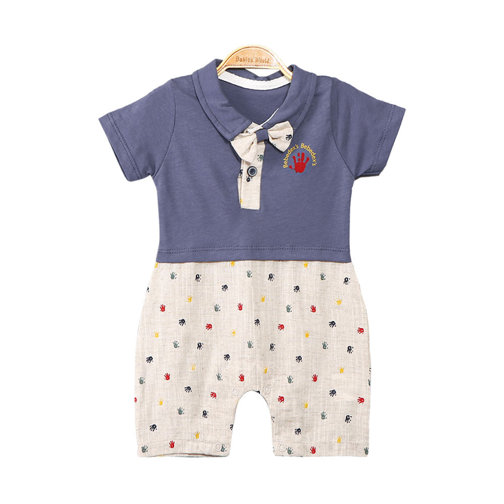 BOY ROMPER BLUE HAND PAINTING