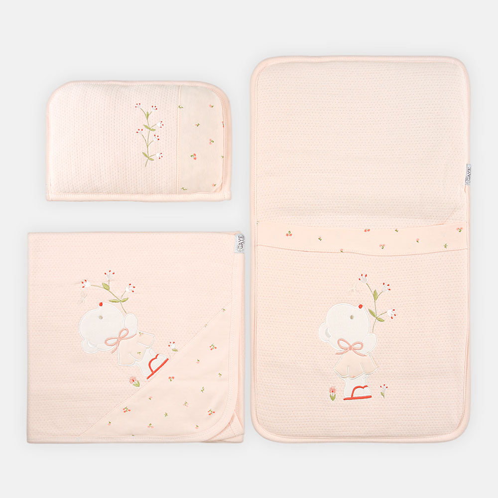 SLEEPING SET PEACH BEAR