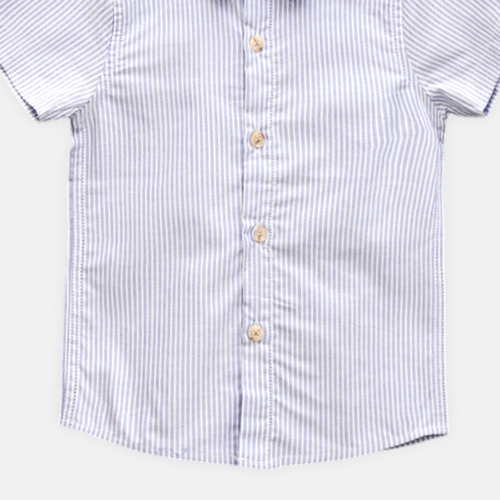 BOY SHIRT BLUE STRIPED SHORT-SLEEVE